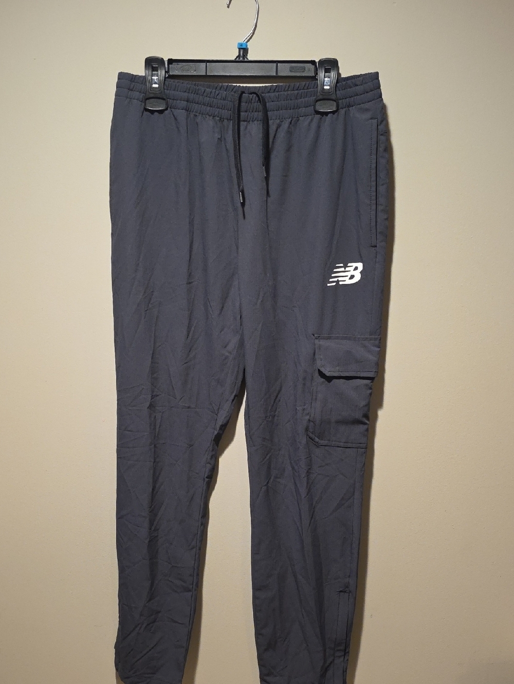 New Balance Men's Gray Cargo Joggers with White NB Logo